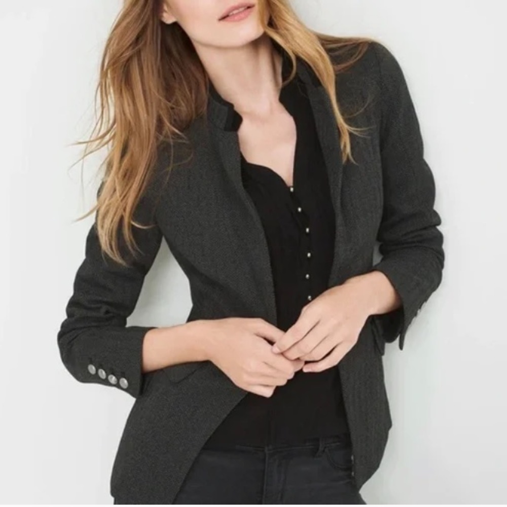 White House Black Market Herringbone Ponte Jacket & Matching Slim Ankle Pants